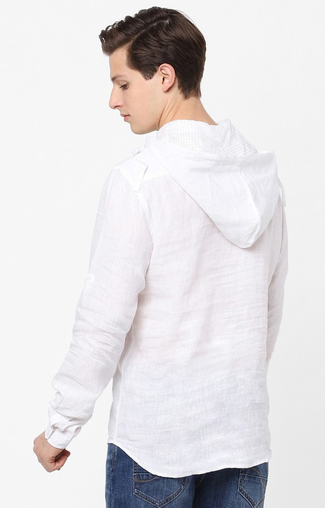 Celio Solid Men Hooded Neck White T-Shirt - Buy Celio Solid Men Hooded Neck  White T-Shirt Online at Best Prices in India | Flipkart.com