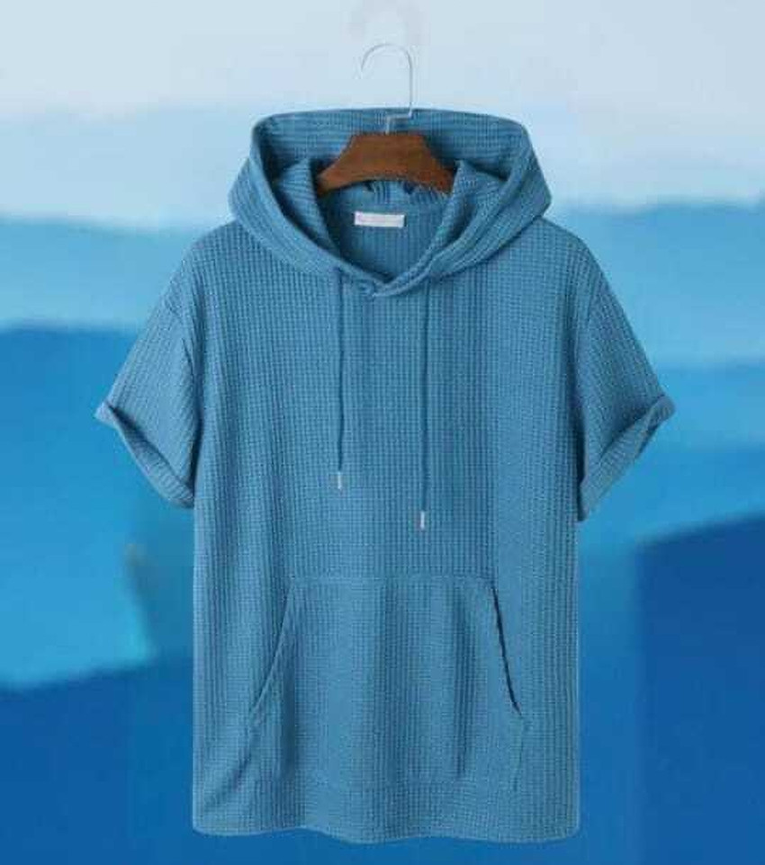 glitsy Striped Men Hooded Neck Light Blue T-Shirt - Buy glitsy Striped Men  Hooded Neck Light Blue T-Shirt Online at Best Prices in India | Flipkart.com