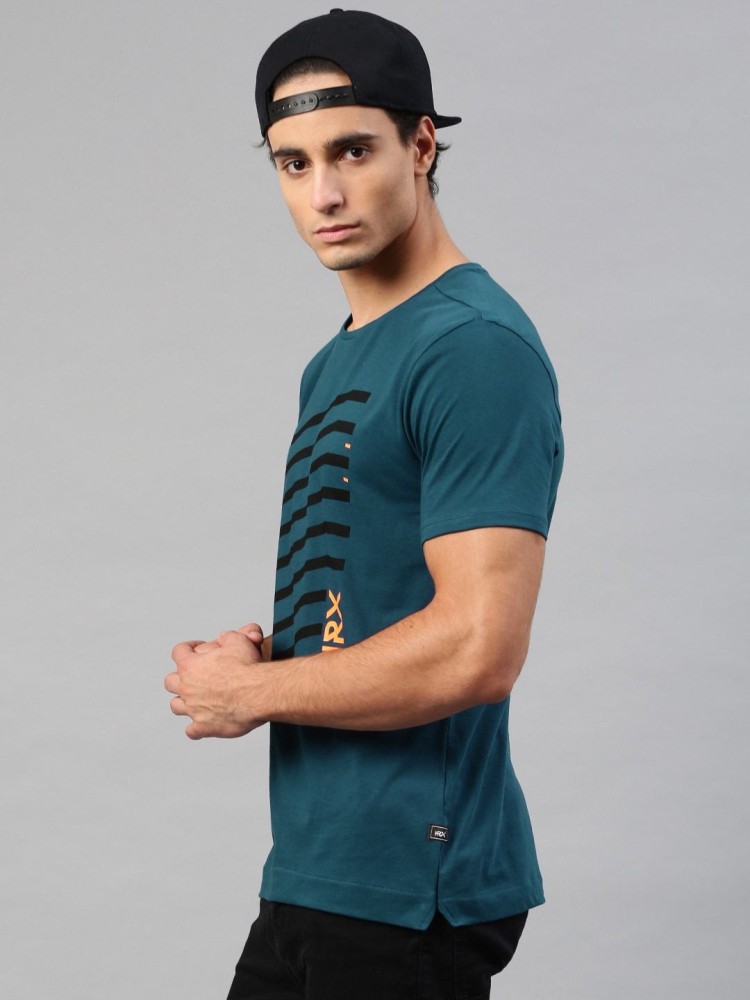 HRX by Hrithik Roshan Striped Men Round Neck Blue T-Shirt - Buy HRX by Hrithik  Roshan Striped Men Round Neck Blue T-Shirt Online at Best Prices in India