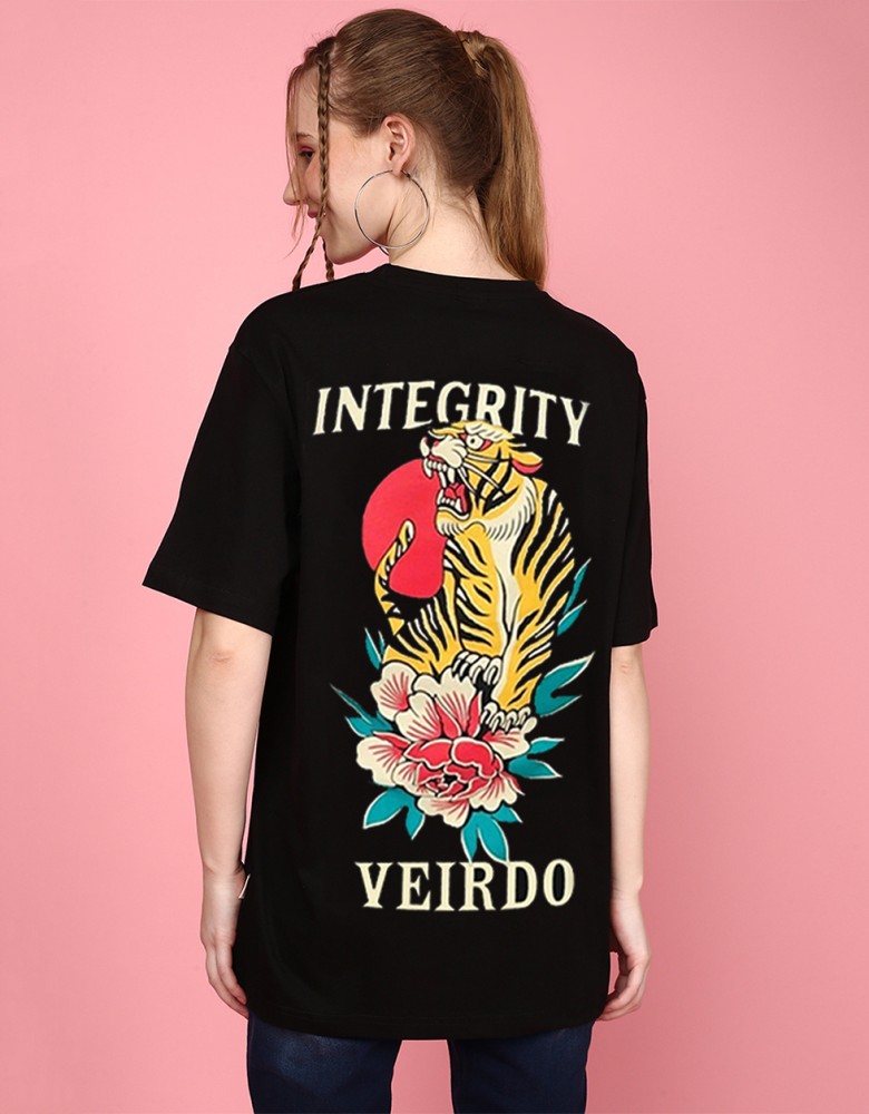 Buy Black Tshirts for Women by VEIRDO Online