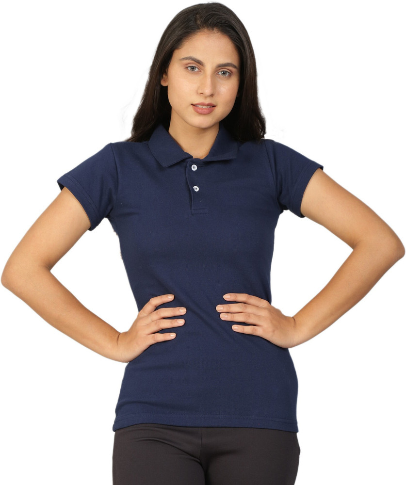 Besimple Solid Women Polo Neck Navy Blue T Shirt Buy Besimple Solid Women Polo Neck Navy Blue T Shirt Online at Best Prices in India Flipkart