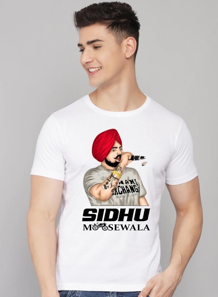 Sidhu moosewala bg Printed Men Round Neck White T-Shirt - Buy Sidhu  moosewala bg Printed Men Round Neck White T-Shirt Online at Best Prices in  India