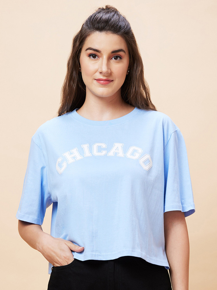Globus Printed Women Round Neck Blue T Shirt Buy Globus Printed Women Round Neck Blue T Shirt Online at Best Prices in India Flipkart