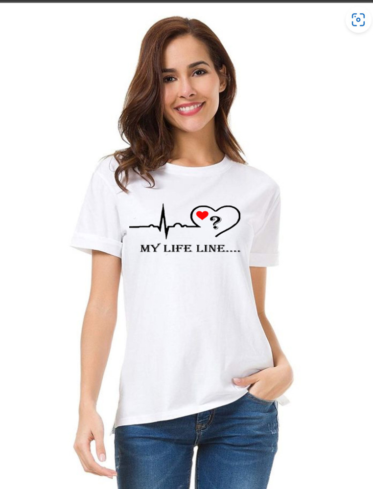 white printed t shirt for women