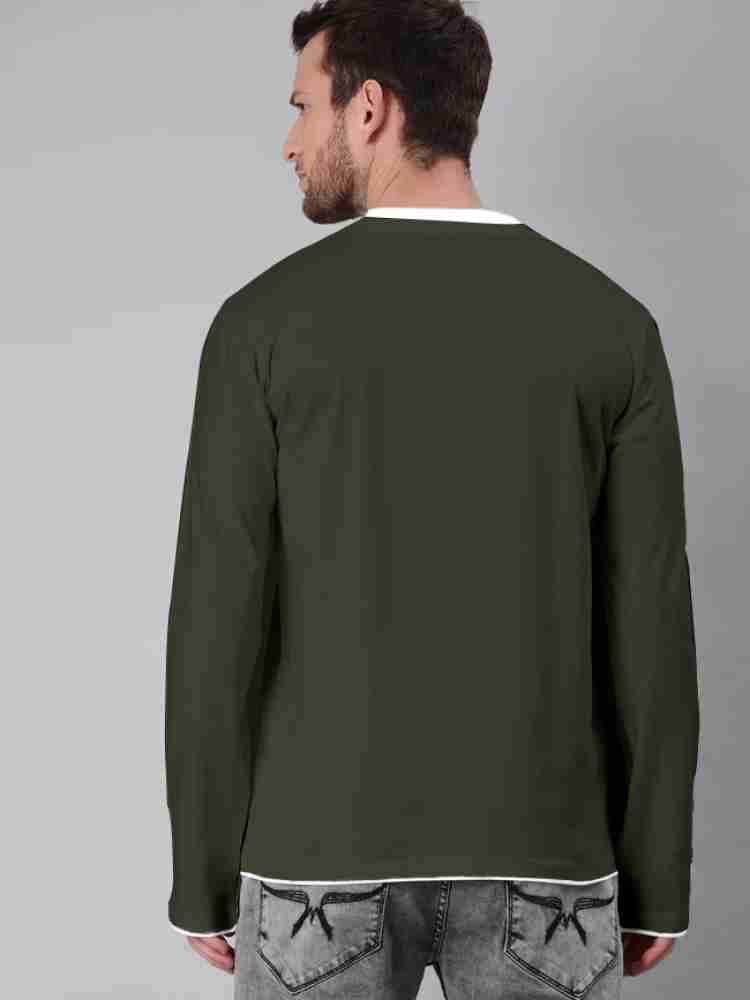 Kalakari Colorblock Men Polo Neck Dark Green T-Shirt - Buy