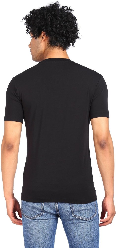 Calvin Klein Jeans Solid Men Crew Neck Black T-Shirt - Buy Calvin Klein  Jeans Solid Men Crew Neck Black T-Shirt Online at Best Prices in India