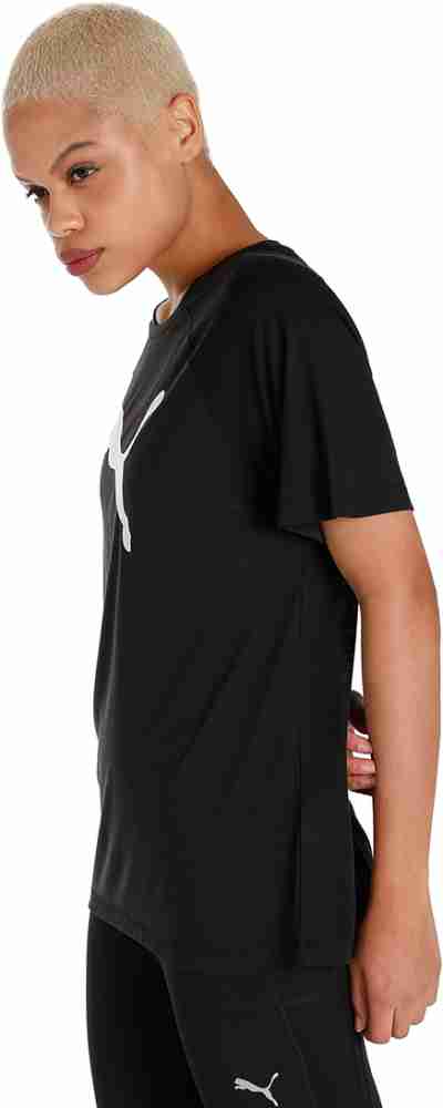 PUMA Solid Women Round T-Shirt Round Prices in Neck T-Shirt Women Neck Solid Best Black - India Online at Black PUMA Buy