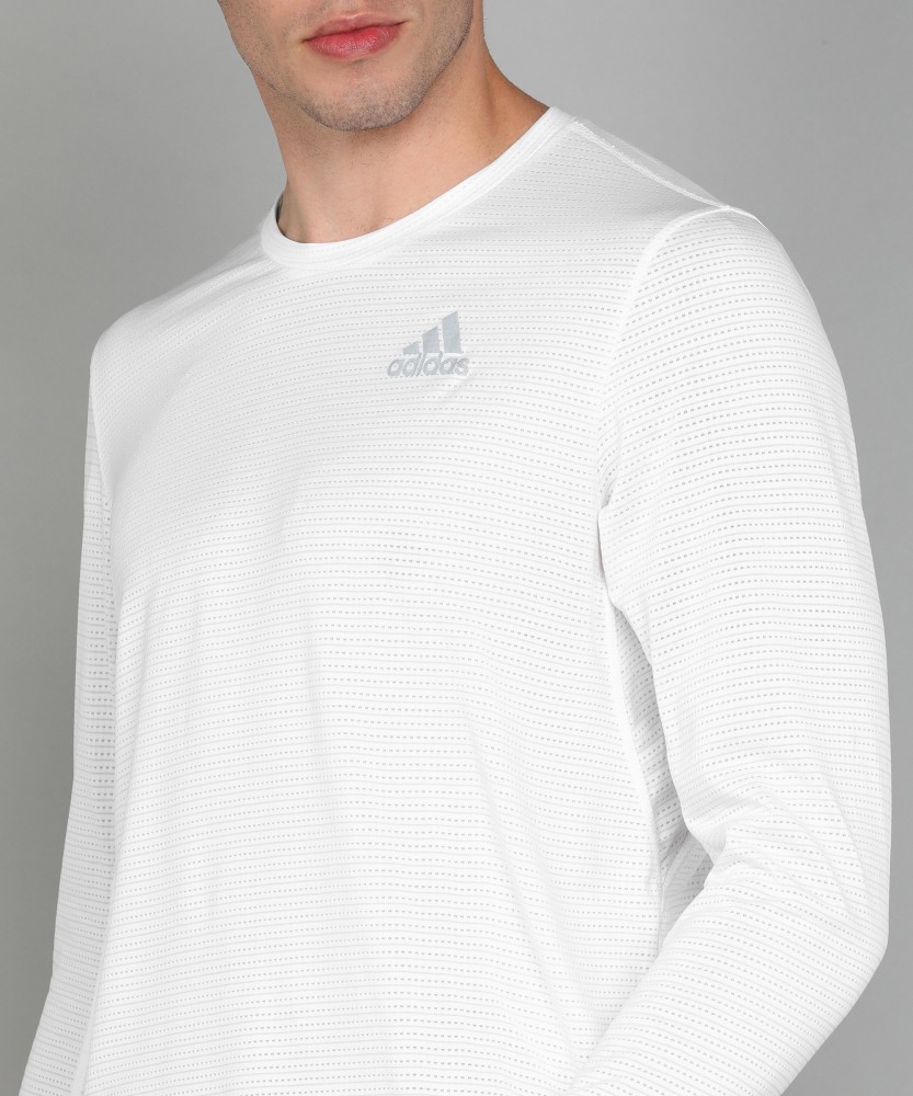 Adidas white long sleeve t shirt best sale