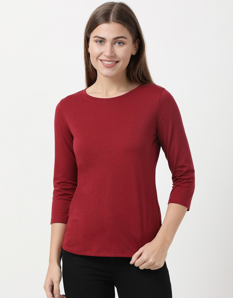 JOCKEY Solid Women Round Neck Red T Shirt Buy JOCKEY Solid Women Round Neck Red T Shirt Online at Best Prices in India Flipkart