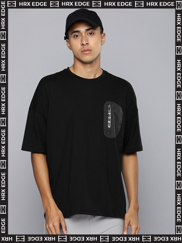 HRX by Hrithik Roshan Solid Men Round Neck Black T-Shirt - Buy HRX by Hrithik  Roshan Solid Men Round Neck Black T-Shirt Online at Best Prices in India