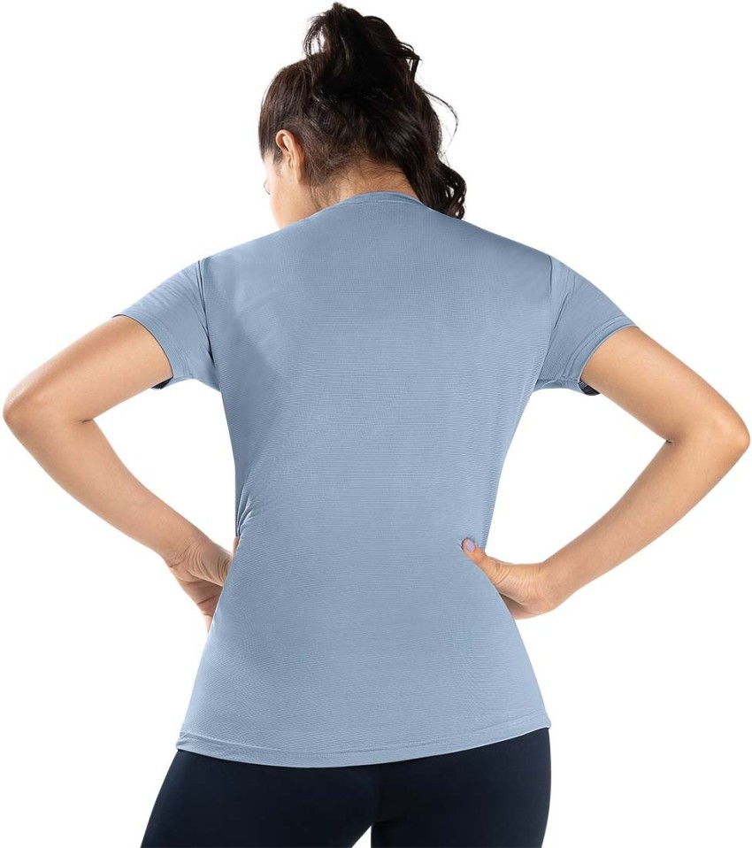 dermawear Solid Women Round Neck Light Blue T-Shirt - Buy dermawear Solid  Women Round Neck Light Blue T-Shirt Online at Best Prices in India