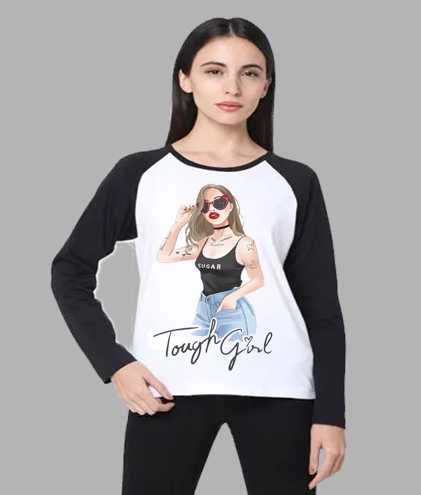 Broyz Printed, Typography Women Round Neck Black, White T-Shirt - Buy Broyz  Printed, Typography Women Round Neck Black, White T-Shirt Online at Best  Prices in India