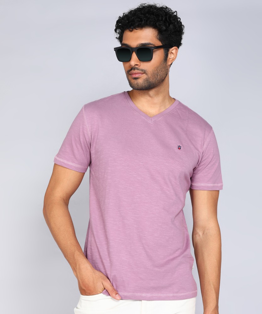 LOUIS PHILIPPE Solid Men Polo Neck Pink T-Shirt - Buy LOUIS PHILIPPE Solid  Men Polo Neck Pink T-Shirt Online at Best Prices in India