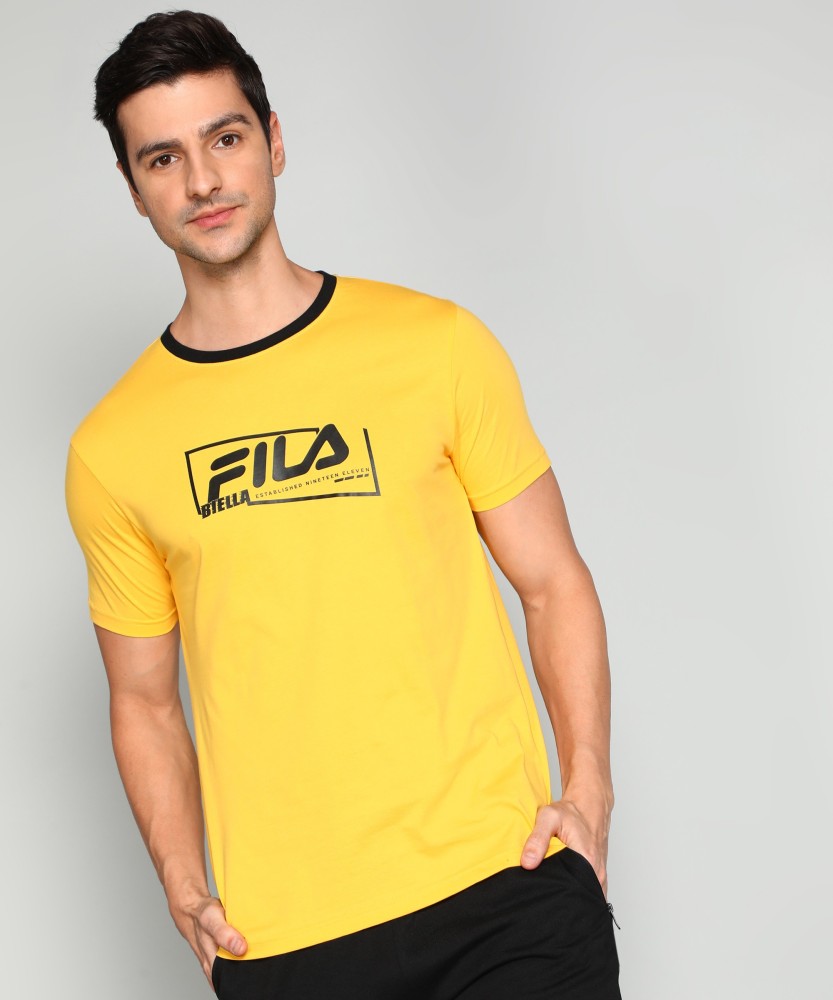 Yellow fila deals shirt mens