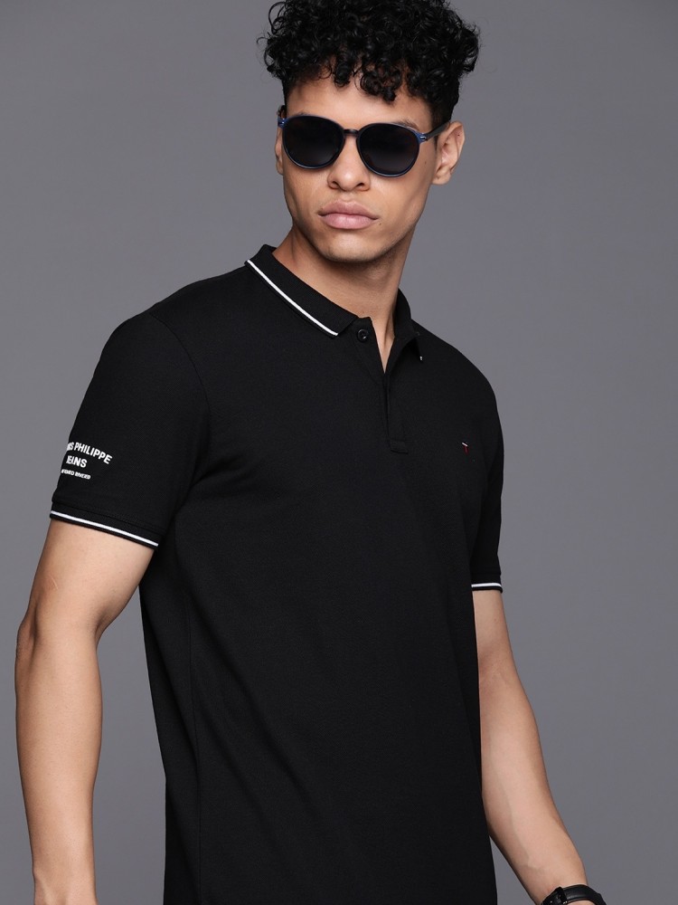 Louis Philippe Jeans Solid Men Polo Neck Black T-Shirt - Buy Louis Philippe  Jeans Solid Men Polo Neck Black T-Shirt Online at Best Prices in India