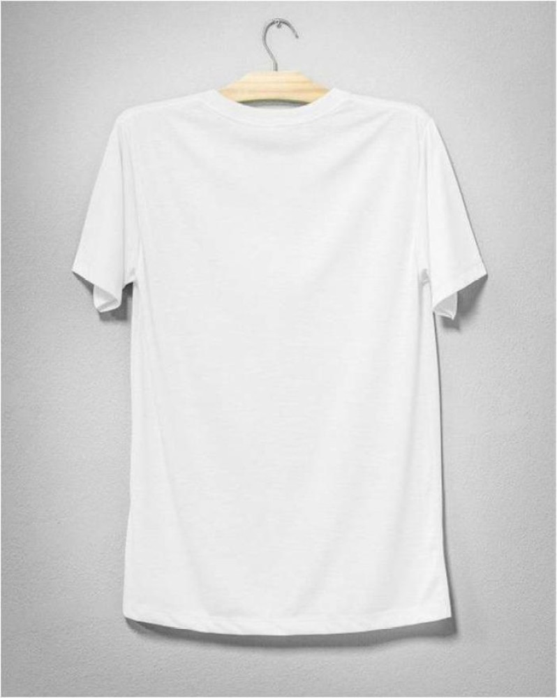 HamsaMART Solid Men Round Neck White T-Shirt - Buy HamsaMART Solid Men  Round Neck White T-Shirt Online at Best Prices in India
