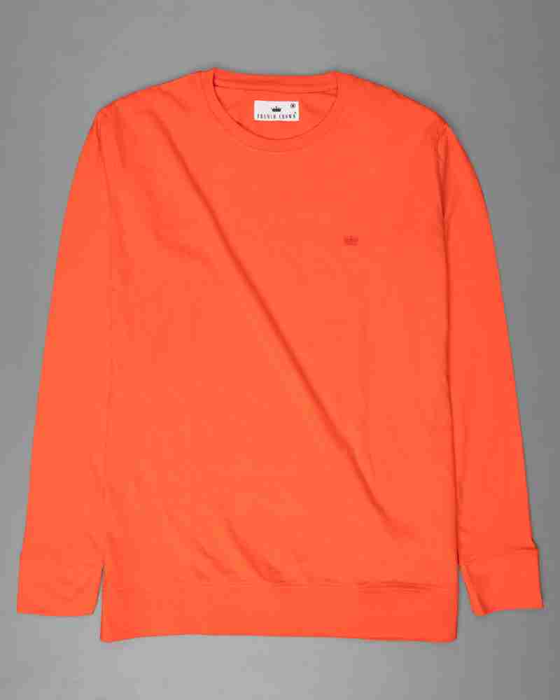 French Crown Butterscotch Orange Half Sleeves Super Soft Premium Round Neck Cotton T-shirt For Men, L