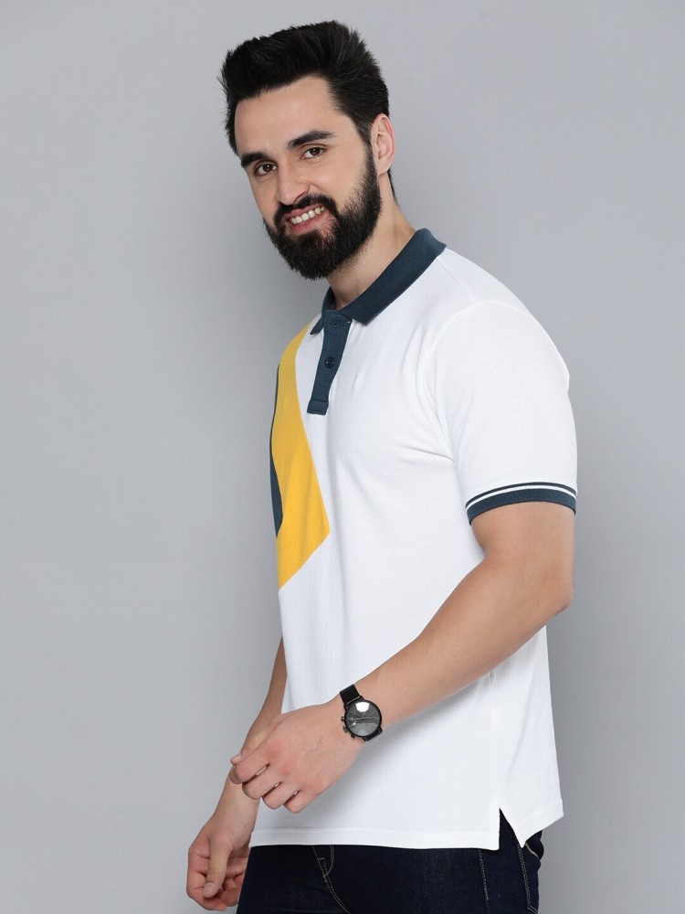 HERE&NOW Colorblock Men Polo Neck Multicolor T-Shirt - Buy HERE&NOW  Colorblock Men Polo Neck Multicolor T-Shirt Online at Best Prices in India