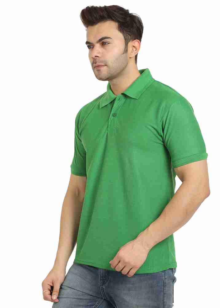Amit Solid Men Polo Neck Green T Shirt Buy Amit Solid Men Polo