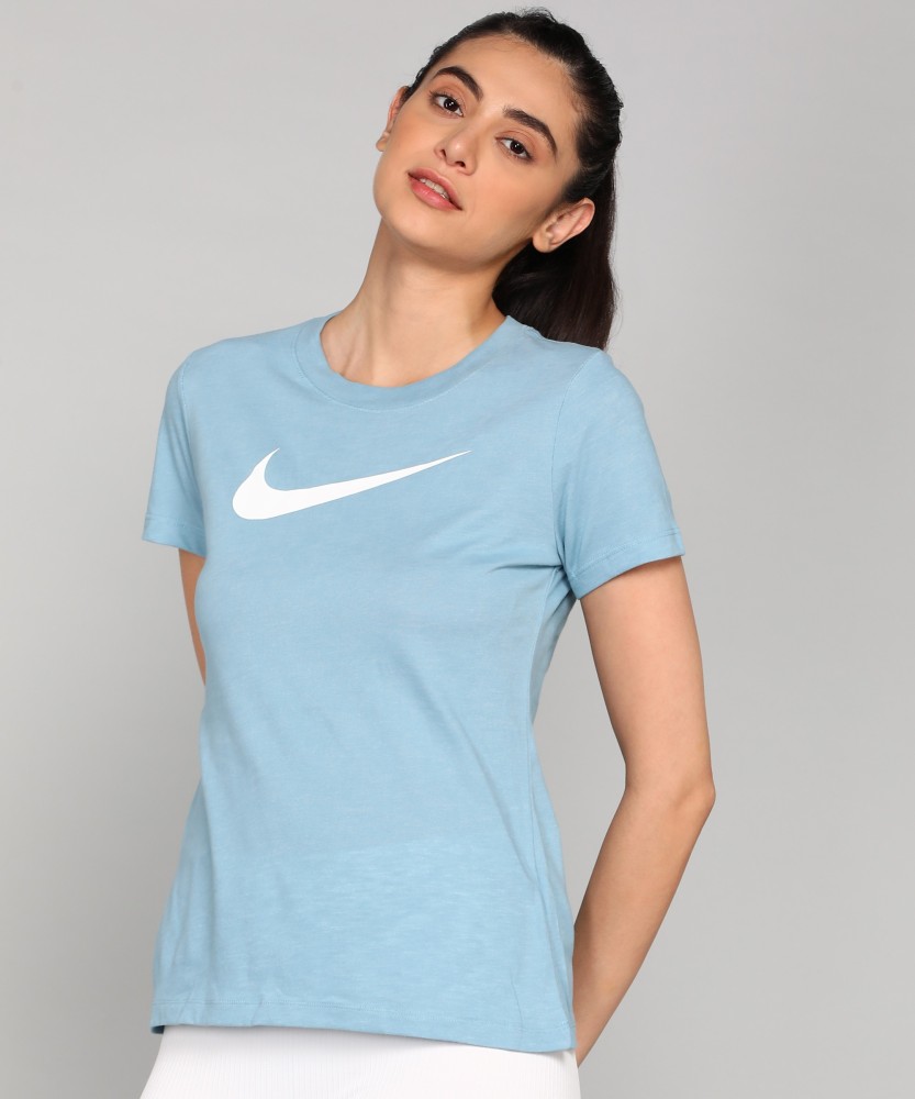 NIKE Womens Dri Fit Graphic T-Shirt Top UK 18 XL Turquoise Cotton, Vintage  & Second-Hand Clothing Online