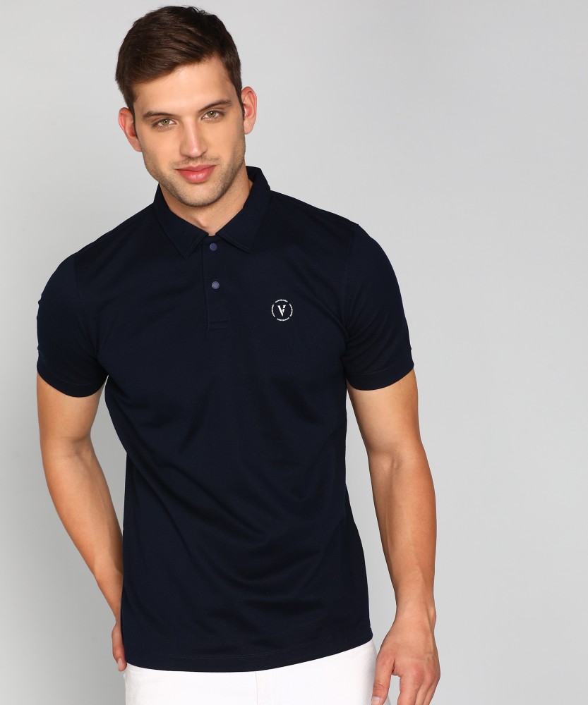 Buy VH FLEX Navy Solid Nylon Regular Fit Men's T-Shirt