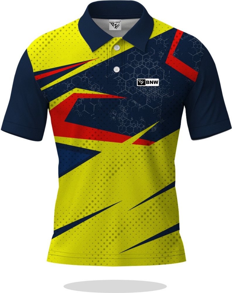 Navy blue and yellow jersey top