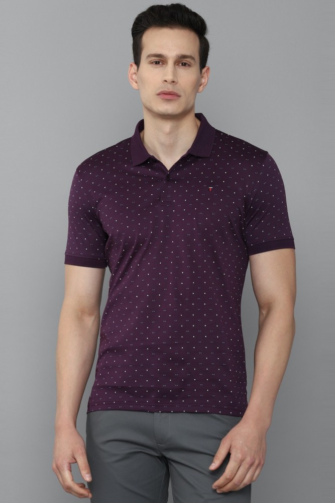 LOUIS PHILIPPE Solid Men Polo Neck Purple T-Shirt - Buy LOUIS