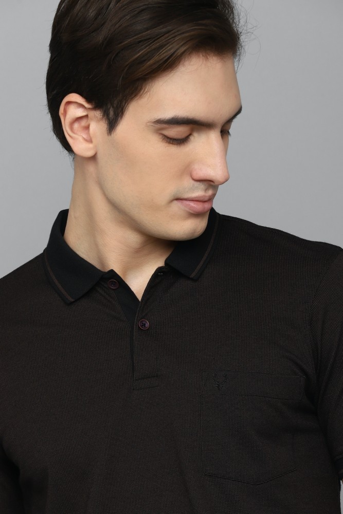 Allen Solly Solid Men Polo Neck Black T-Shirt - Buy Allen Solly Solid Men  Polo Neck Black T-Shirt Online at Best Prices in India