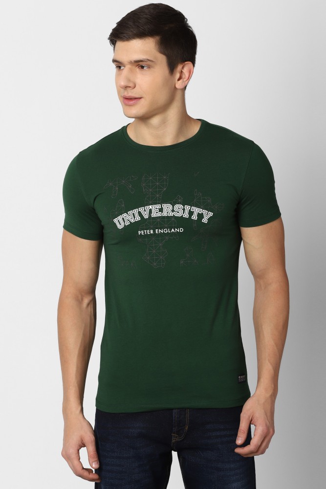 Peter England Green Crew Neck T-shirt