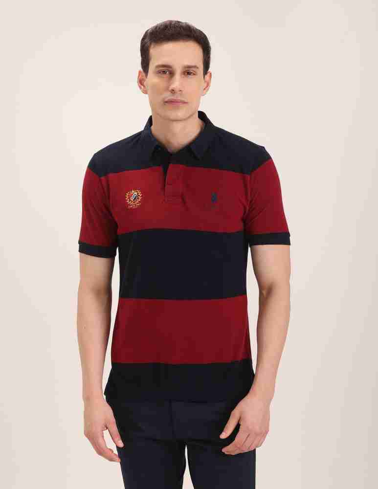 Polo shirt maroon outlet and black