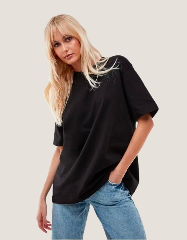 ARTECO Solid Women Round Neck Black T-Shirt - Buy ARTECO Solid Women Round  Neck Black T-Shirt Online at Best Prices in India