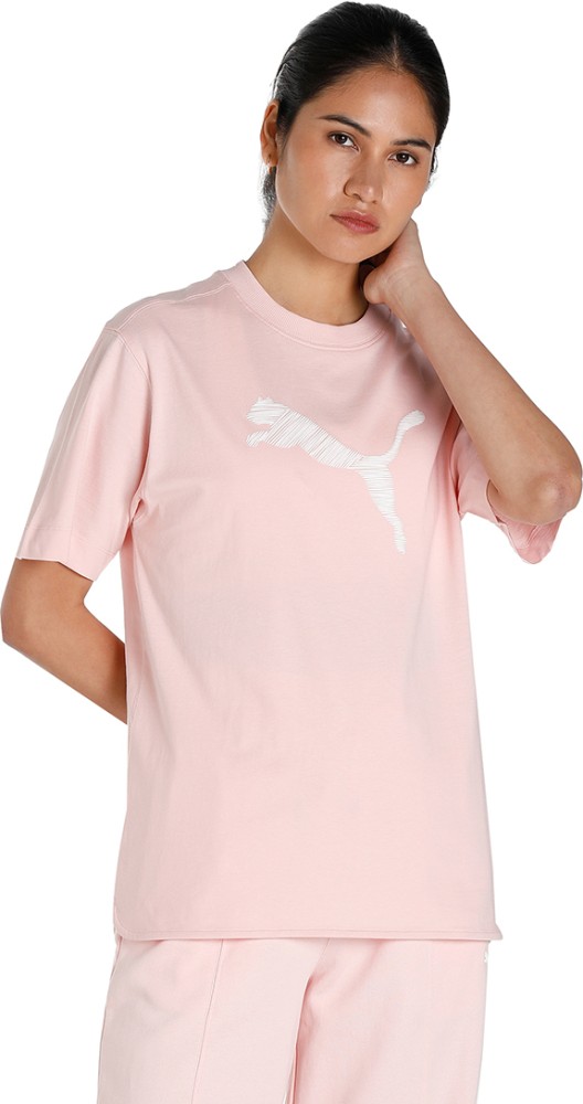 in Printed Neck Neck - T-Shirt at T-Shirt PUMA India Online Women Buy Pink Best High Prices PUMA Women High Printed Pink