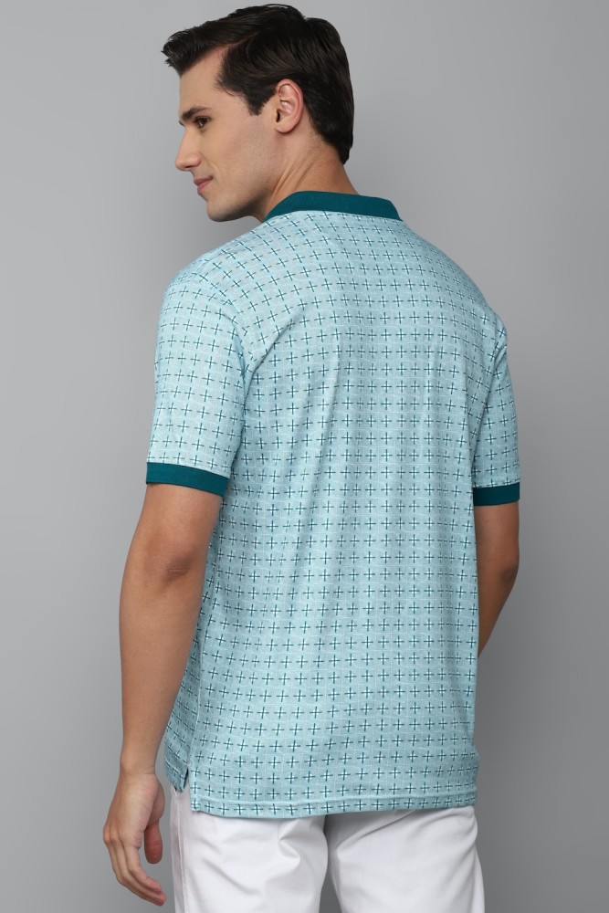 LOUIS PHILIPPE Checkered Men Polo Neck Blue T-Shirt - Buy LOUIS PHILIPPE  Checkered Men Polo Neck Blue T-Shirt Online at Best Prices in India