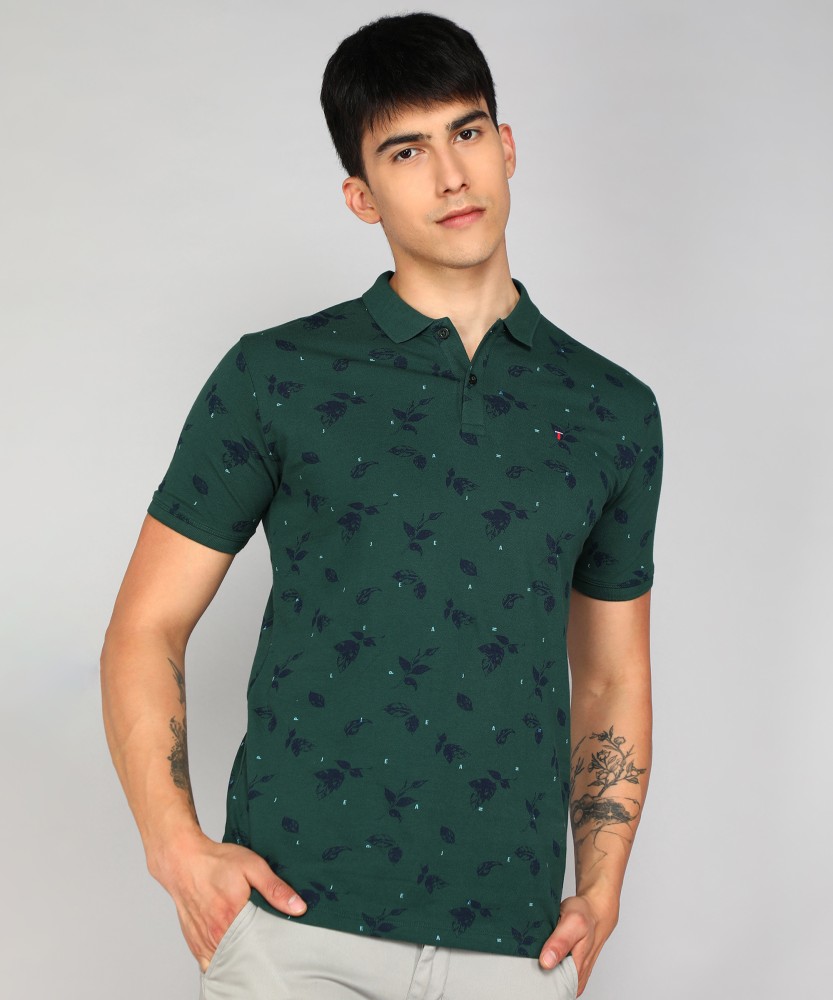 LOUIS PHILIPPE Colorblock Men Polo Neck Dark Green T-Shirt