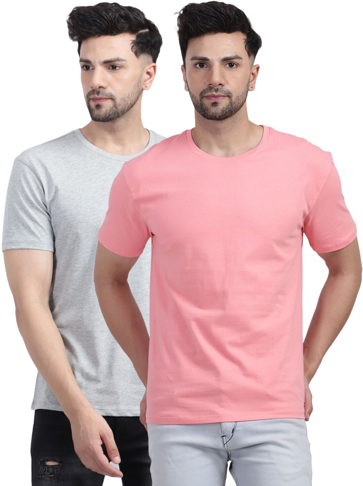 pink t shirt combination men