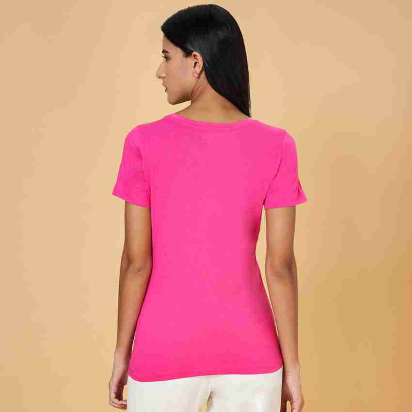 Honey By Pantaloons Printed Women Round Neck Pink T-Shirt - Buy Honey By  Pantaloons Printed Women Round Neck Pink T-Shirt Online at Best Prices in  India