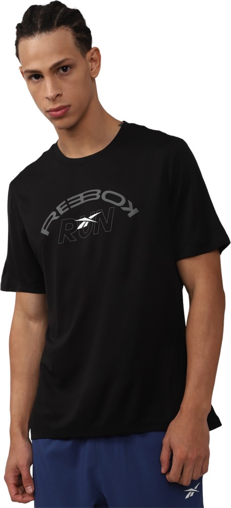 REEBOK Printed Men Round Neck Black T-Shirt - Buy REEBOK Printed Men Round  Neck Black T-Shirt Online at Best Prices in India