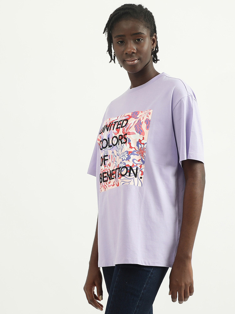 United Colors of Benetton Printed Women Round Neck Purple T Shirt Buy United Colors of Benetton Printed Women Round Neck Purple T Shirt Online at Best Prices in India Flipkart