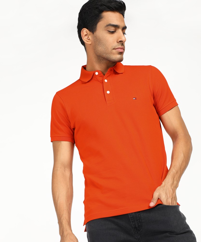 Orange tommy store hilfiger polo