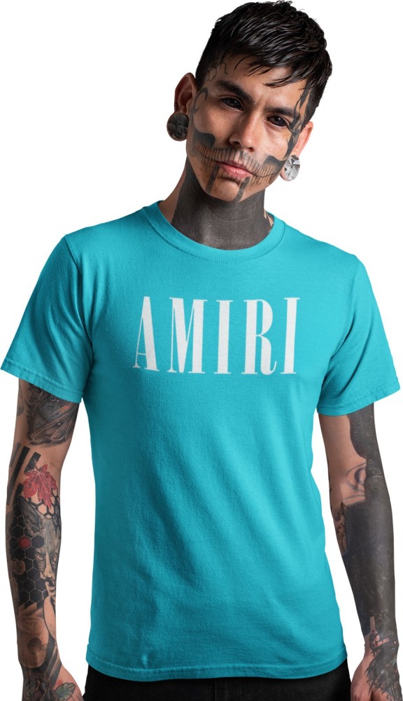 Polyester White Short Sleeves Printed Tshirts MC STAN AMIRI