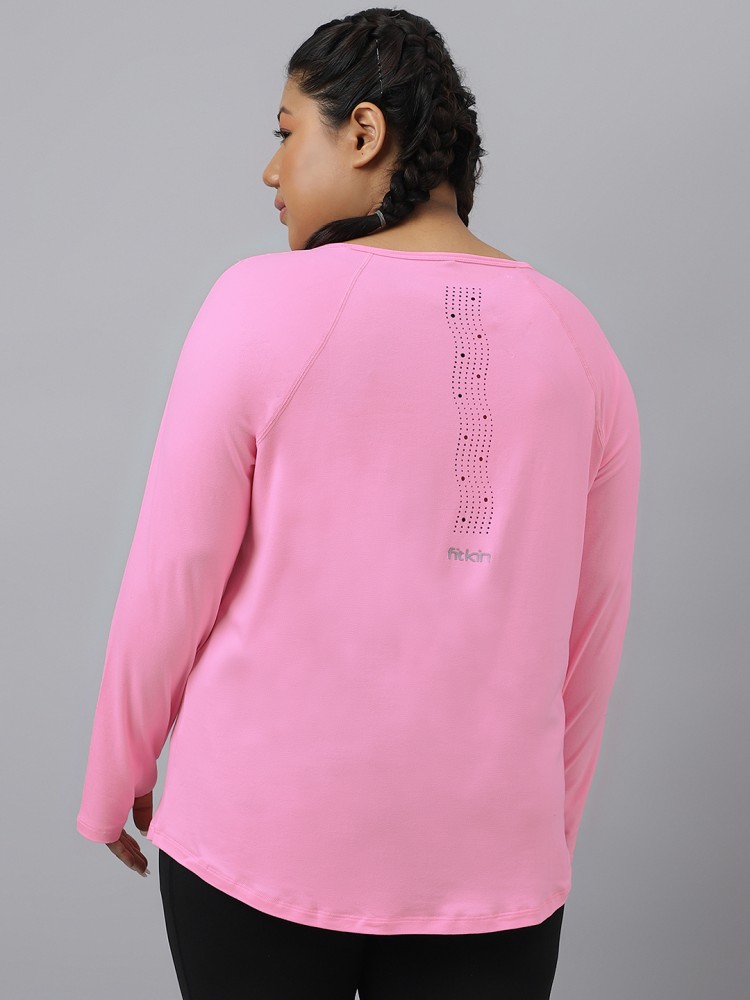 Buy Pink Tshirts for Women by FITKIN Online