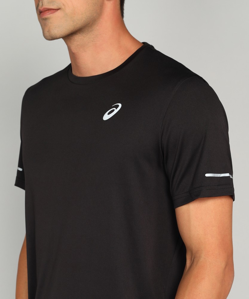 Asics Solid Men Round Neck Black T Shirt Buy Asics Solid Men