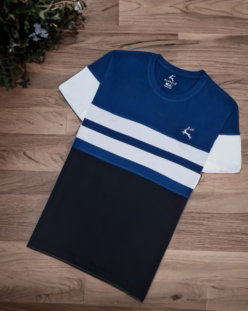 Magneto Striped Men Round Neck Multicolor T Shirt Buy Magneto