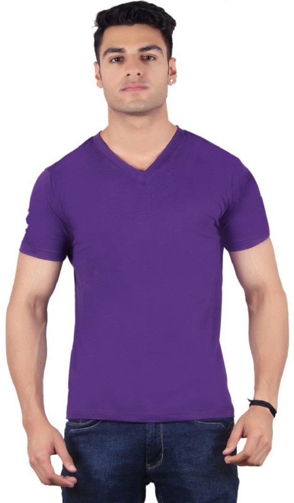 Mens purple v neck t shirt shop