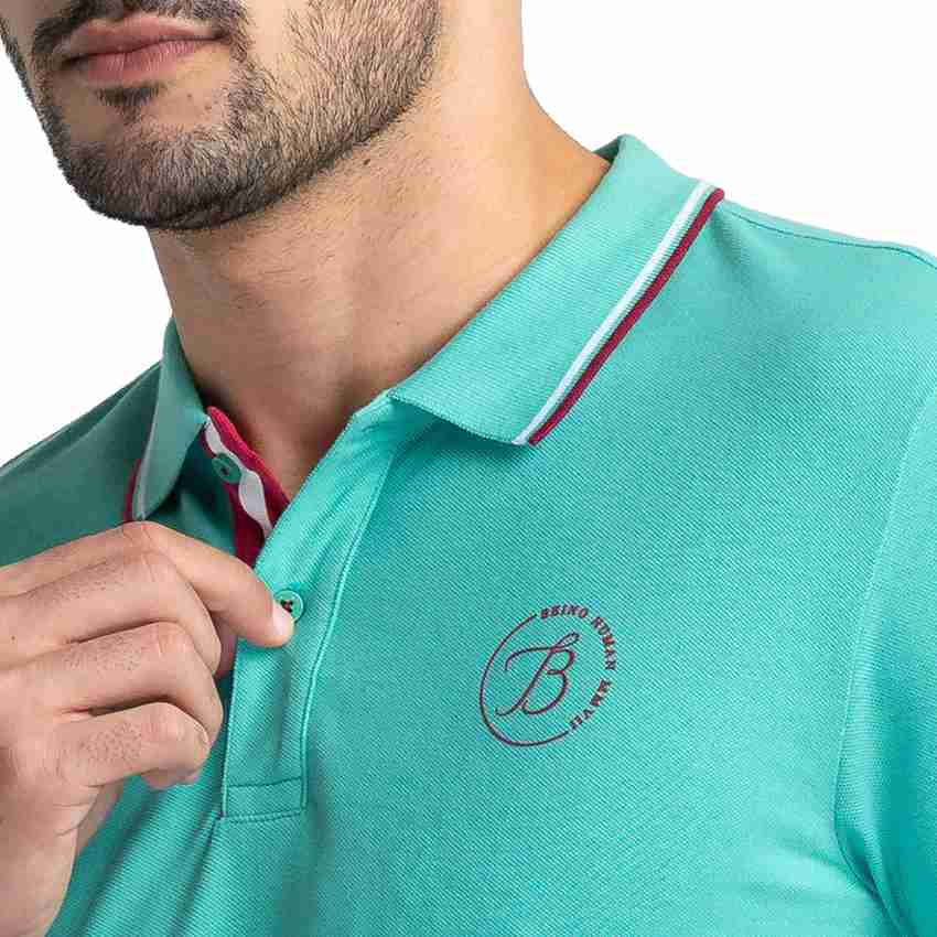 BEING HUMAN Solid Men Polo Neck Green T-Shirt - Buy BEING HUMAN Solid Men  Polo Neck Green T-Shirt Online at Best Prices in India | 