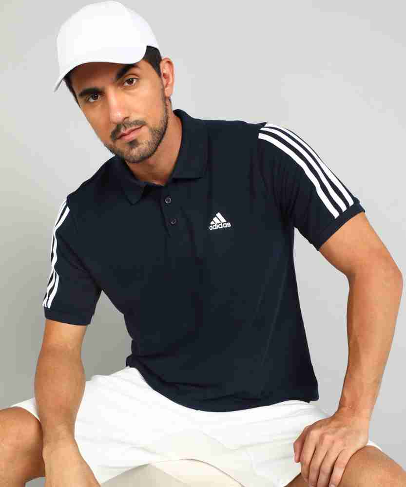 adidas striped polo shirt