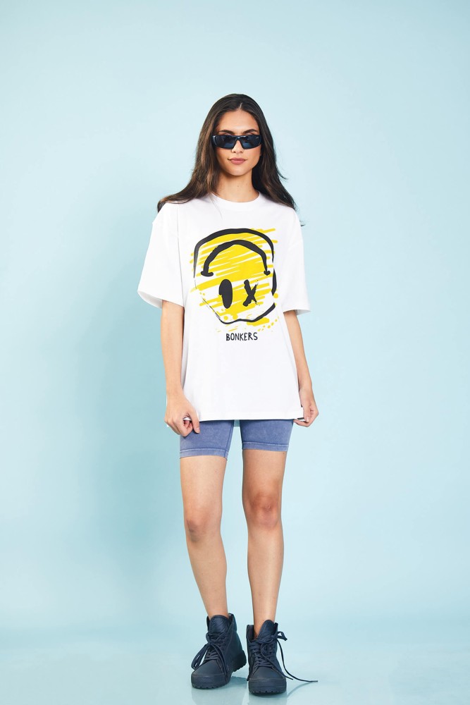 Bonkers Corner Printed Women Round Neck White T-Shirt - Buy Bonkers Corner  Printed Women Round Neck White T-Shirt Online at Best Prices in India