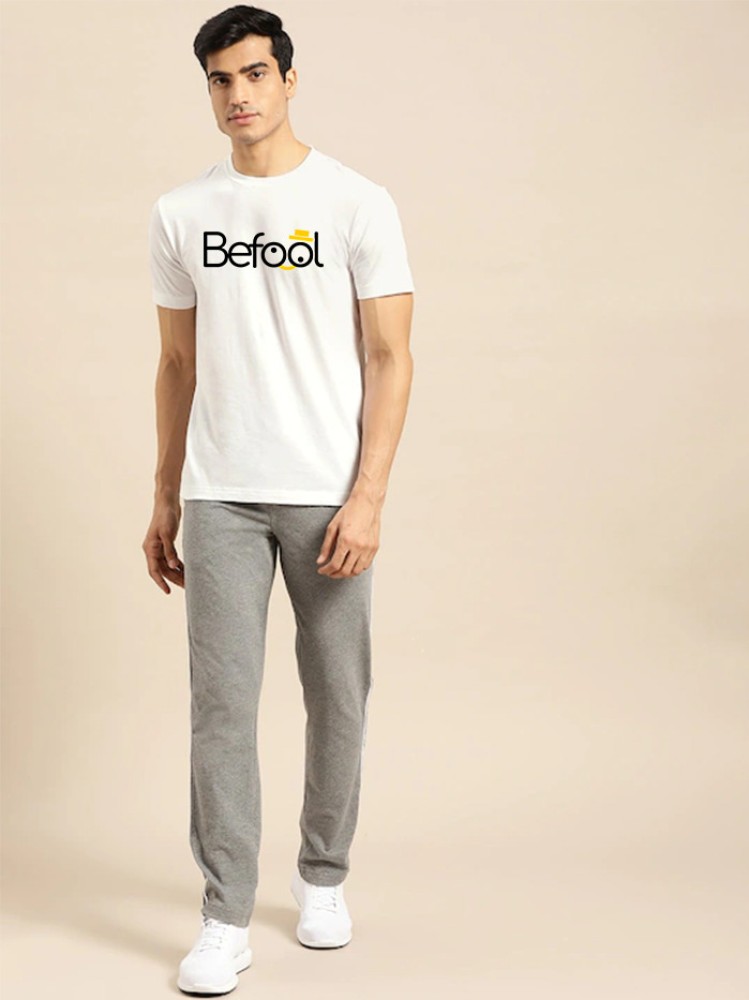Befool Typography, Printed Men Round Neck White T-Shirt - Buy