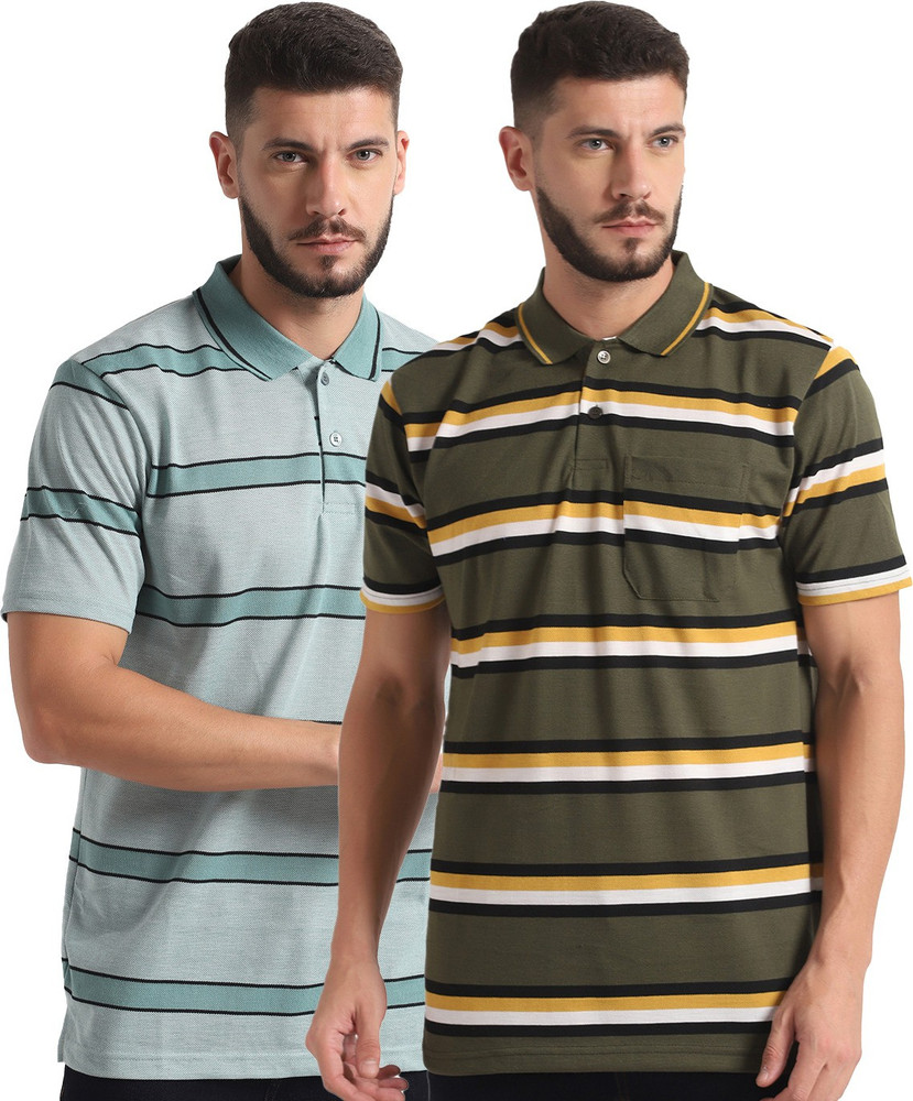 INKKR Striped Men Polo Neck Multicolor T Shirt Buy INKKR