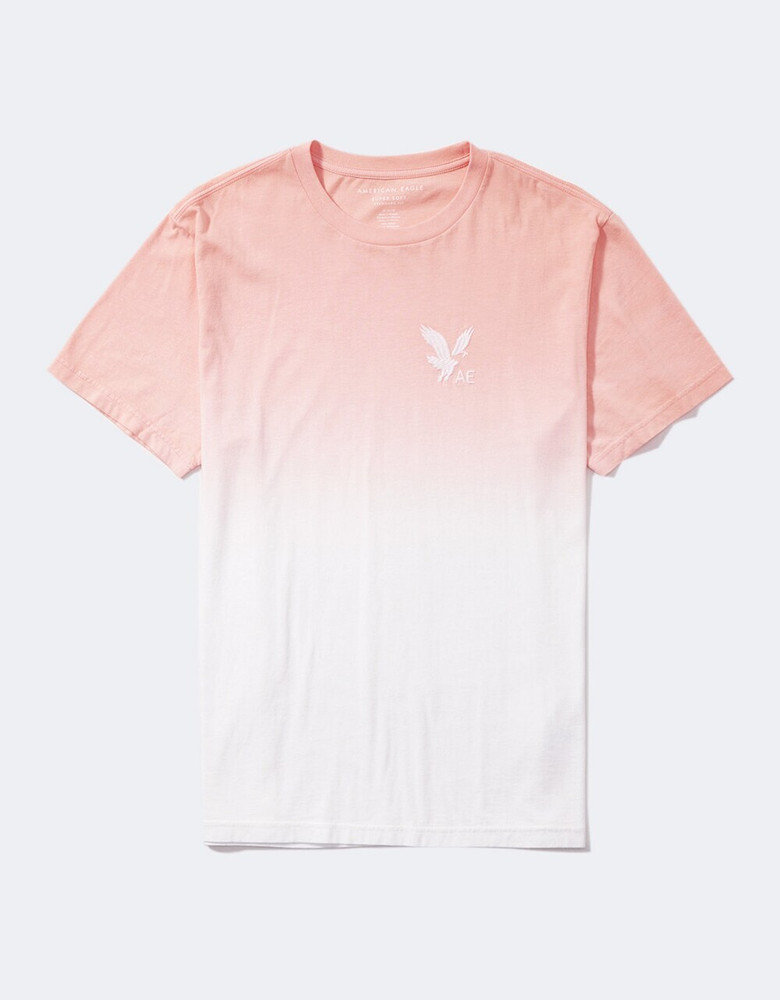 American Eagle Tie Dye Men Round Neck White Pink T Shirt Buy
